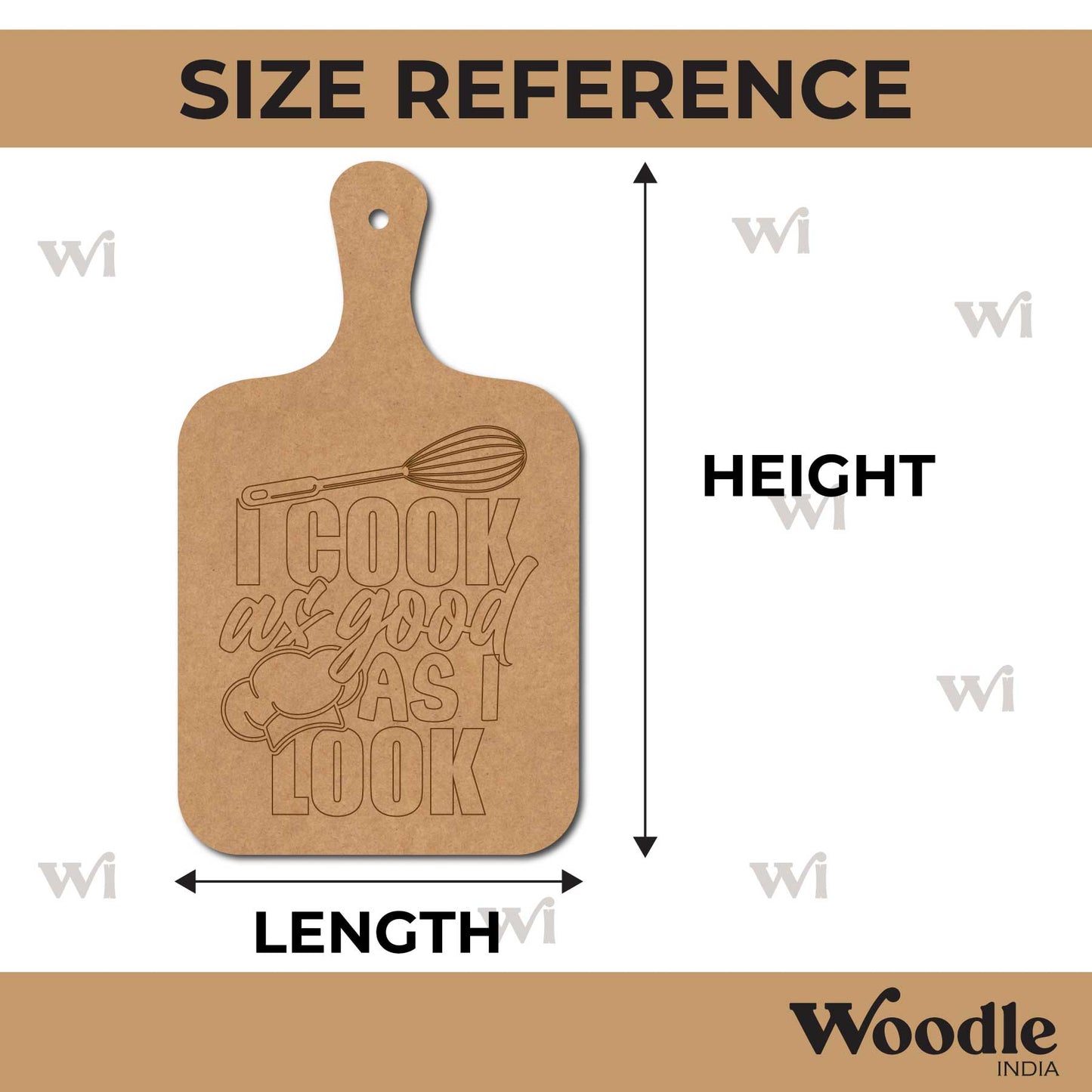 I Cook As Good As I Look Pre Marked Chopping Board MDF Design 1