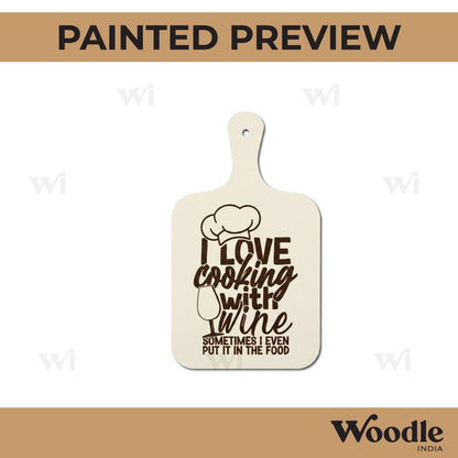 I Love Cooking With Wine Pre Marked Chopping Board MDF Design 1