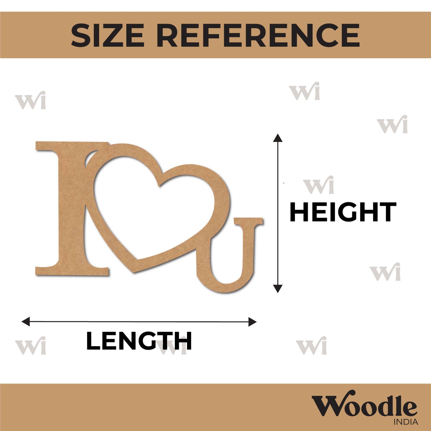I Love You Cutout MDF Design 1