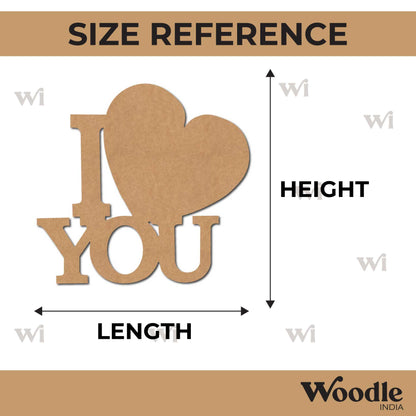I Love You Cutout MDF Design 3