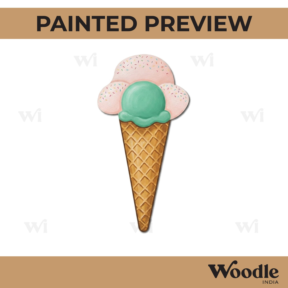 Ice Cream Cutout MDF Design 1