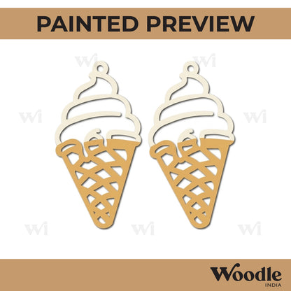 Ice Cream Earrings MDF Design 1