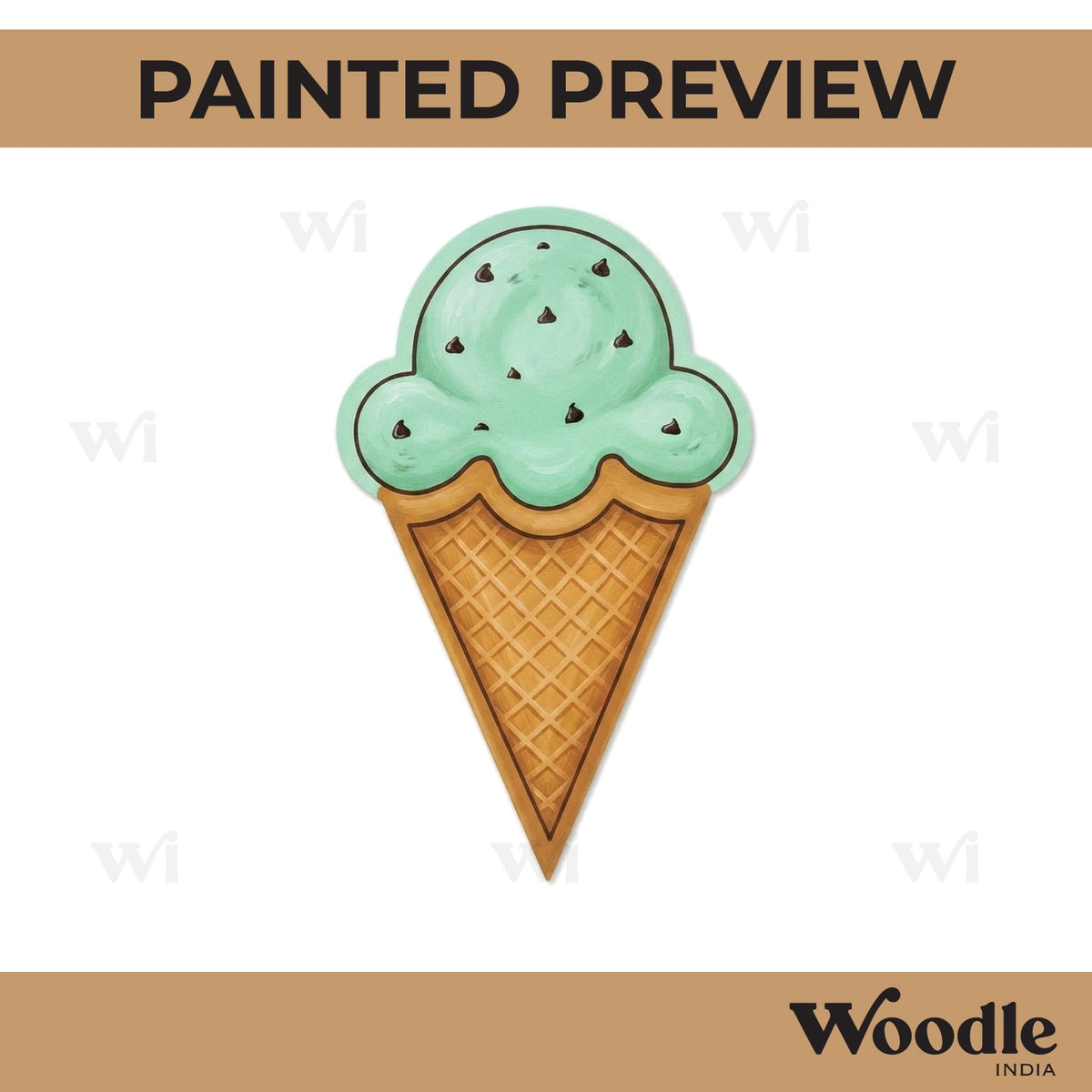 Ice Cream Mosaic Art Base MDF Design 1