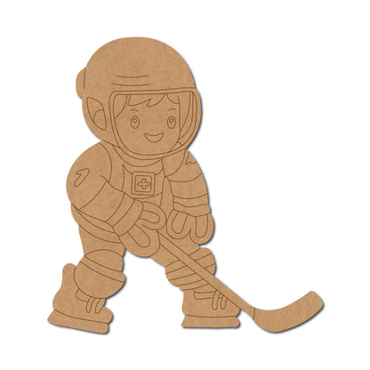 Ice Hockey Boy Pre Marked MDF Design 1