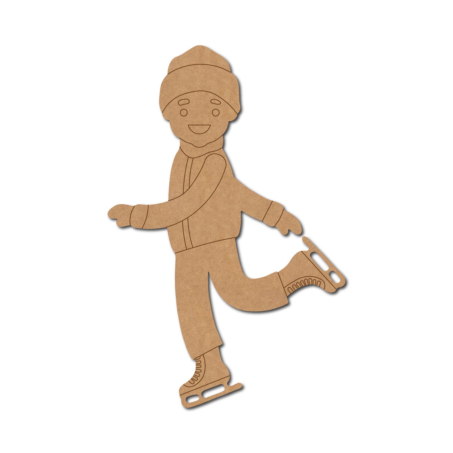 Ice Skating Boy Pre Marked MDF Design 1