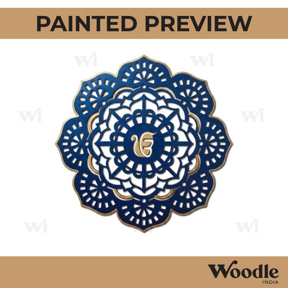 Ik Onkar Mandala Base Cutout MDF Design 2