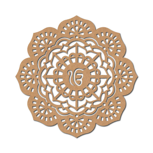 Ik Onkar Mandala Base Cutout MDF Design 2