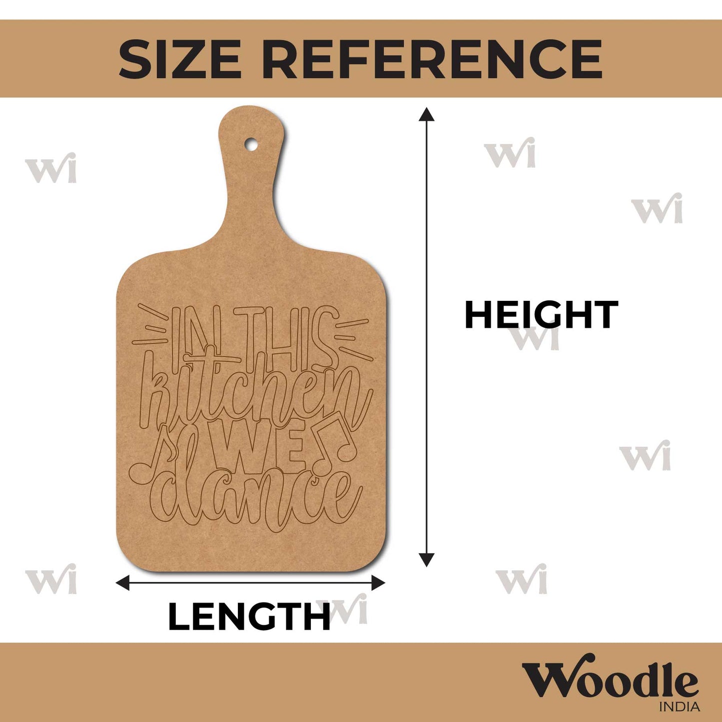 In This Kitchen We Dance Pre Marked Chopping Board MDF Design 1