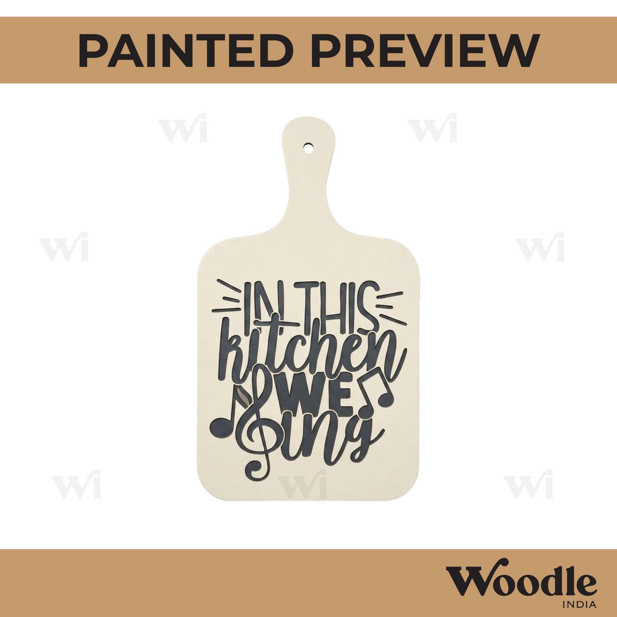 In This Kitchen We Sing Pre Marked Chopping Board MDF Design 1