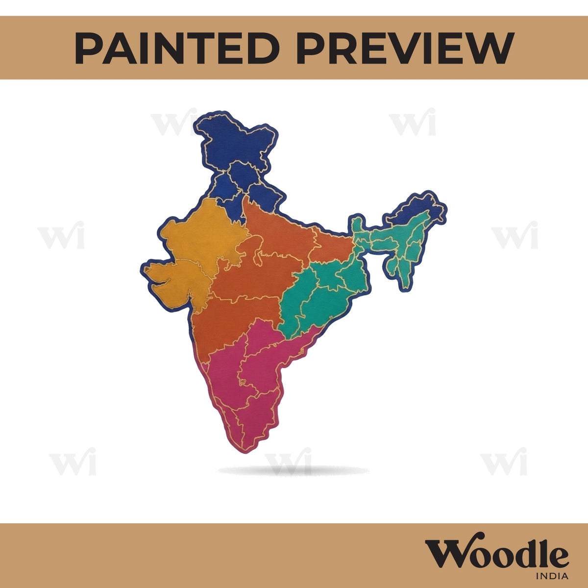 India Map Pre Marked MDF Design 1