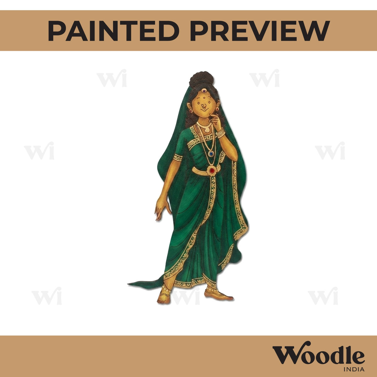 Indian Classical Dancer Pre Marked MDF Design 1