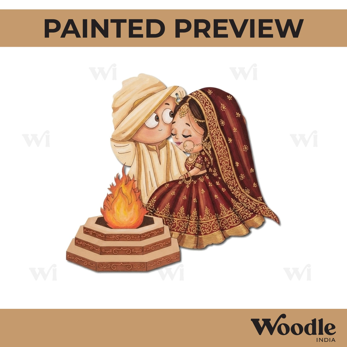 Indian Couple Getting Married Pre Marked MDF Design 1