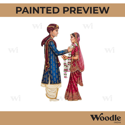 Indian Couple Getting Married Pre Marked MDF Design 2