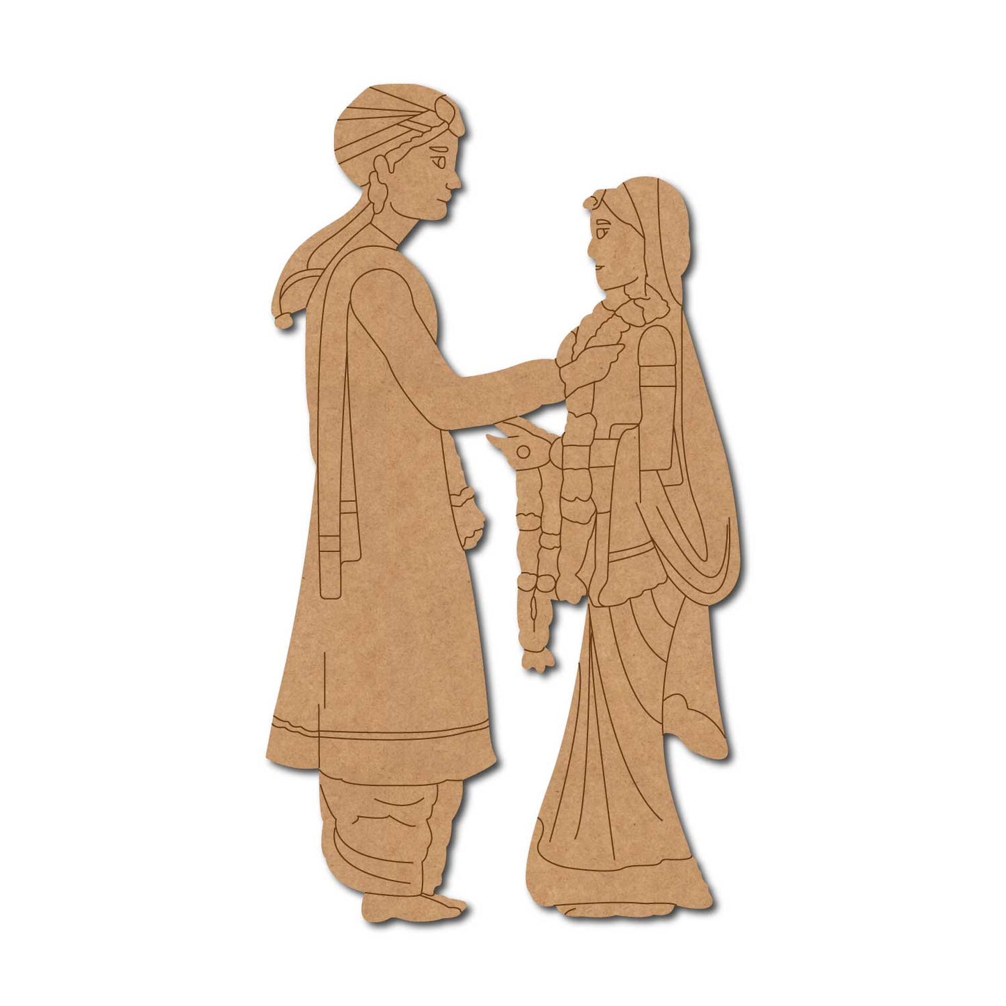 Indian Couple Getting Married Pre Marked MDF Design 2