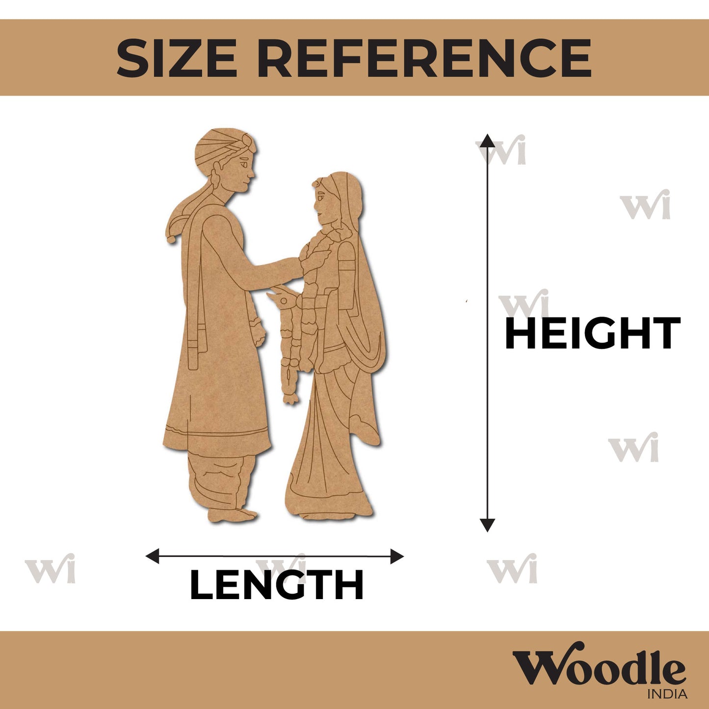 Indian Couple Getting Married Pre Marked MDF Design 2