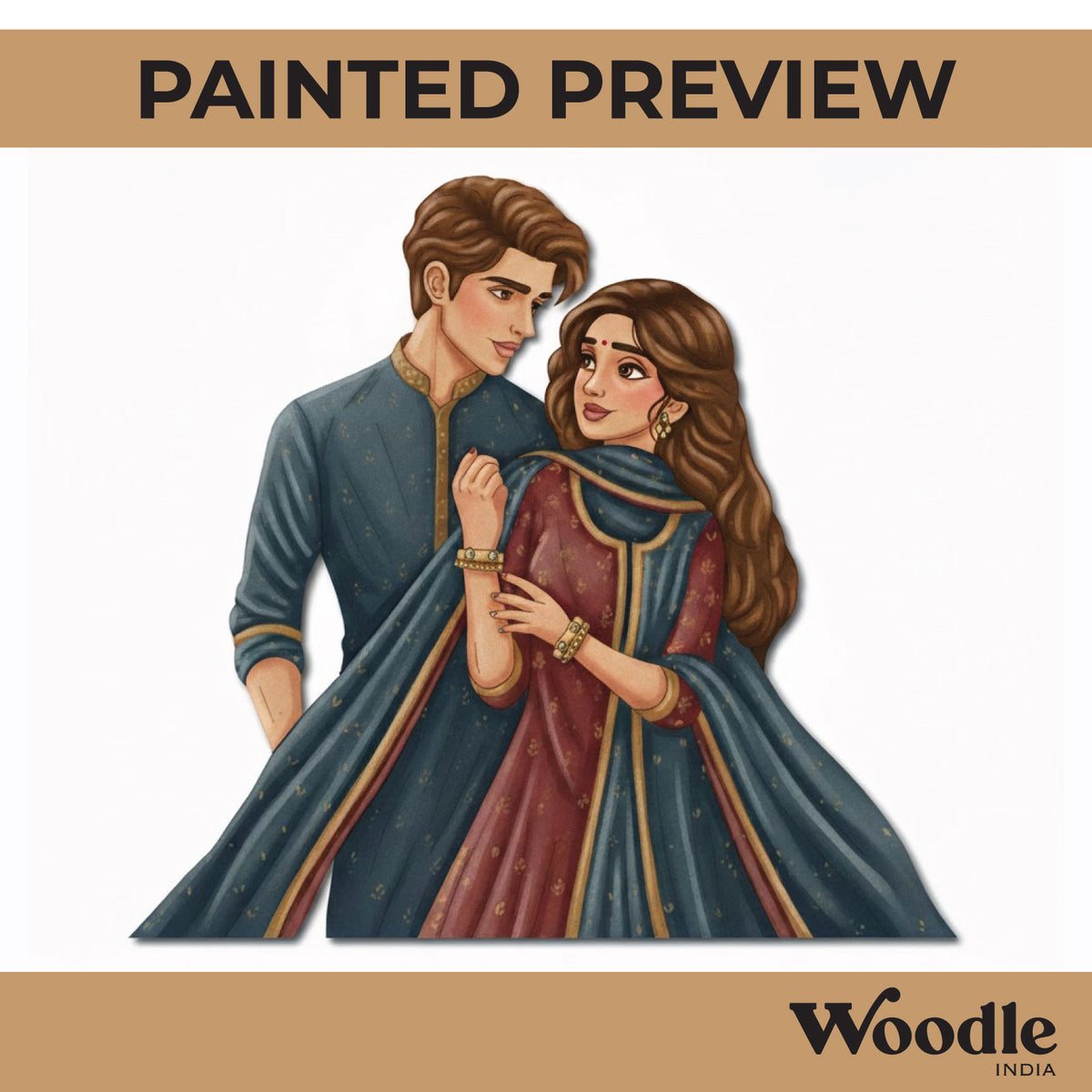 Indian Couple Pre Marked MDF Design 1