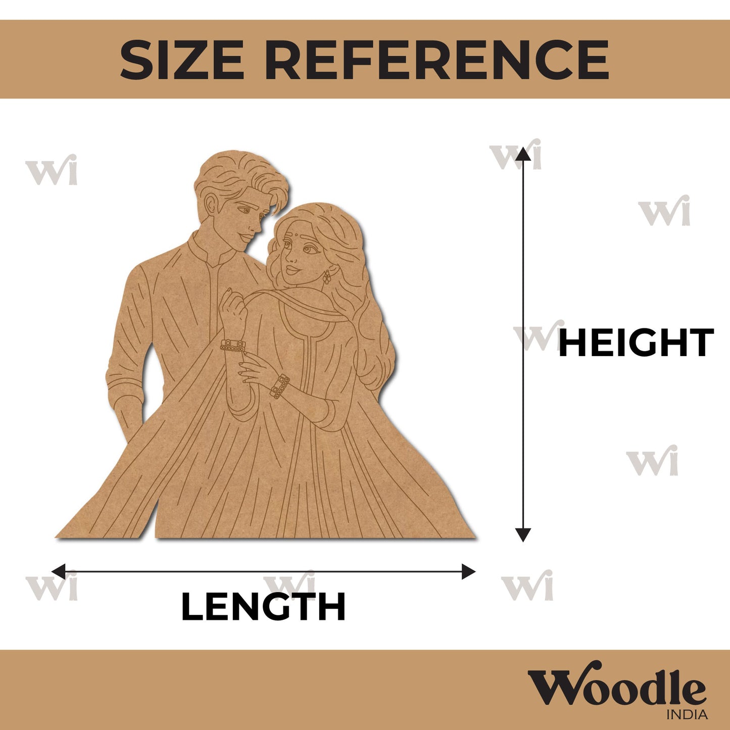 Indian Couple Pre Marked MDF Design 1