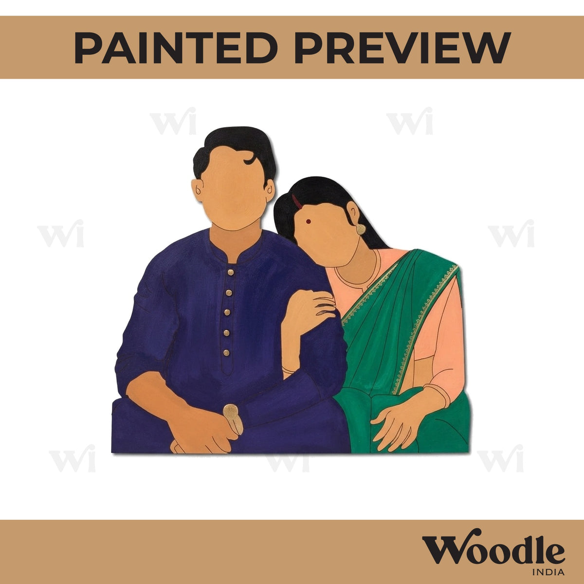 Indian Couple Pre Marked MDF Design 2