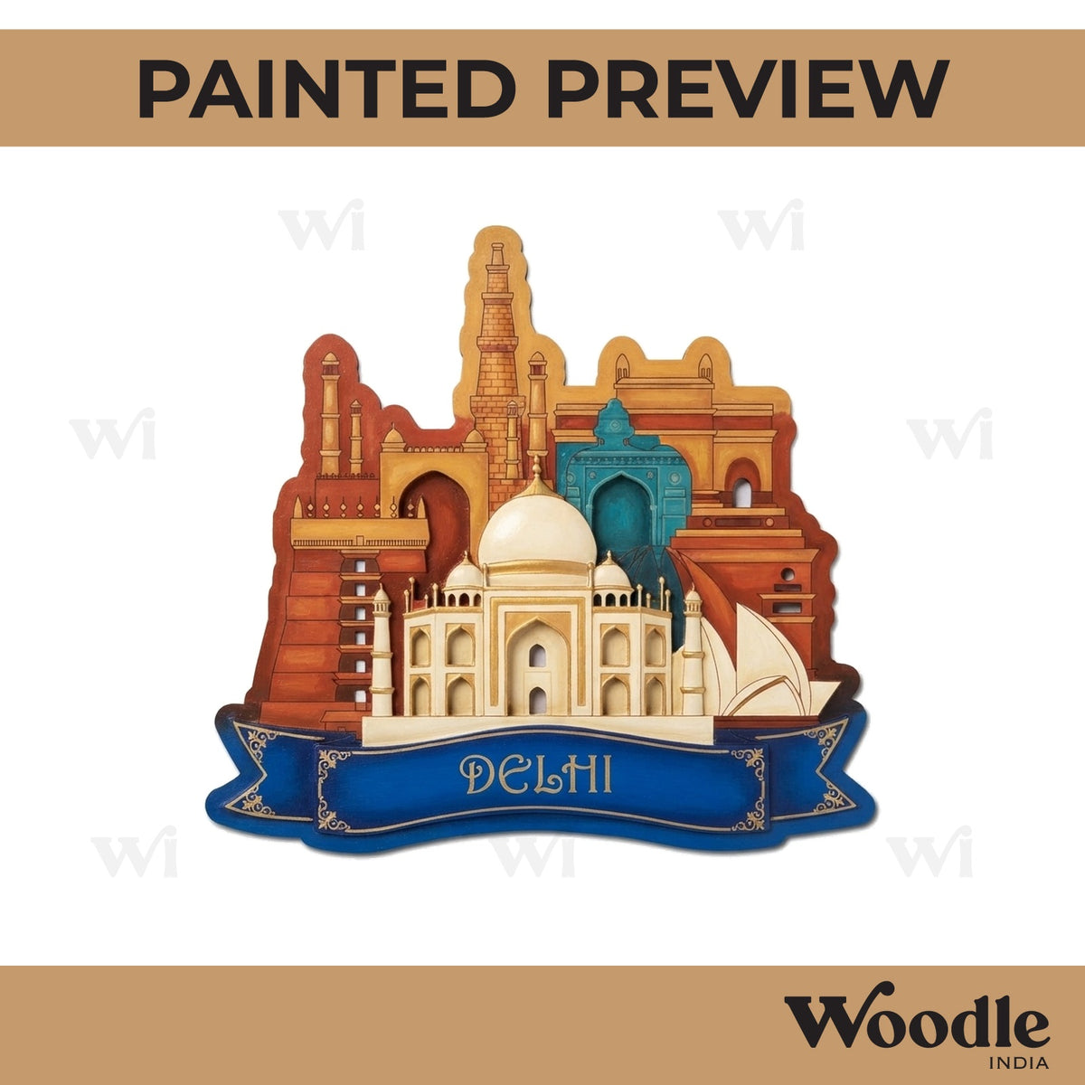 Indian Monuments Pre Marked Base MDF Design 1
