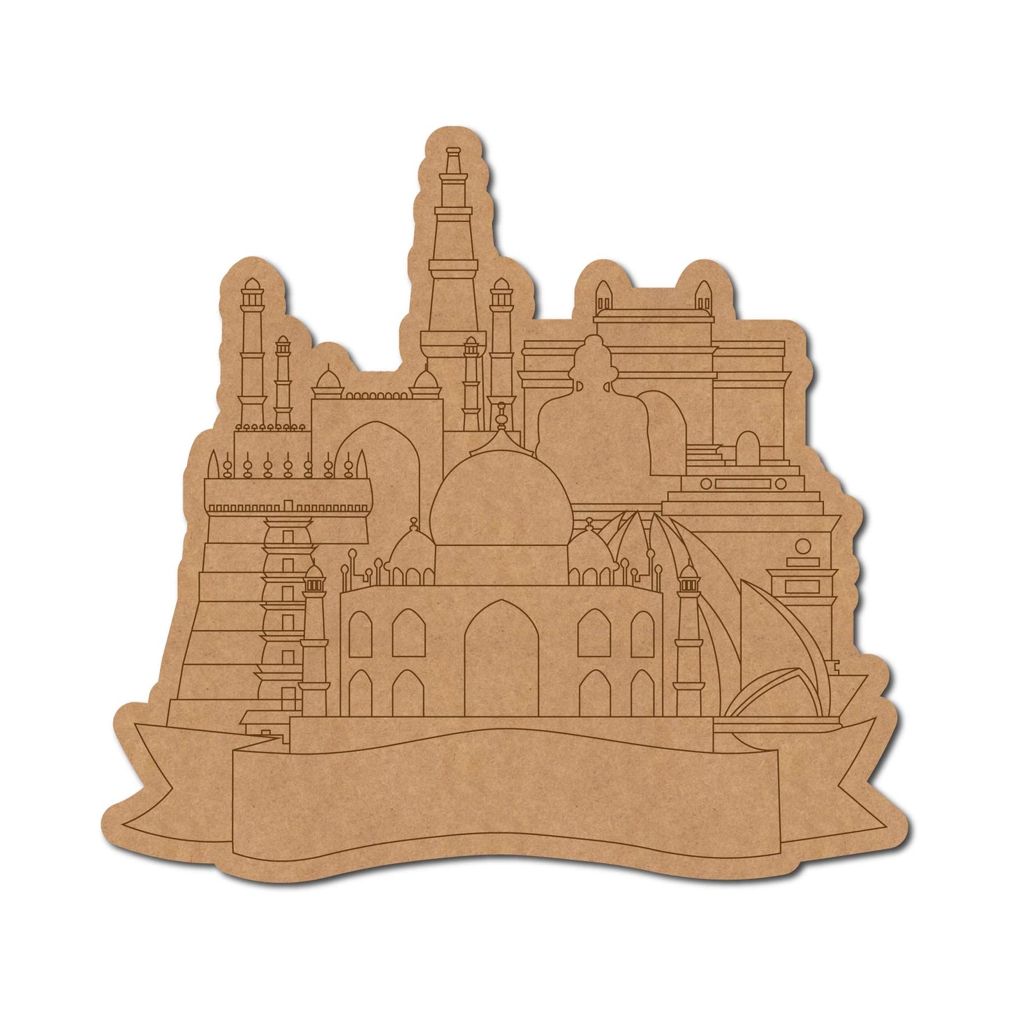 Indian Monuments Pre Marked Base MDF Design 1