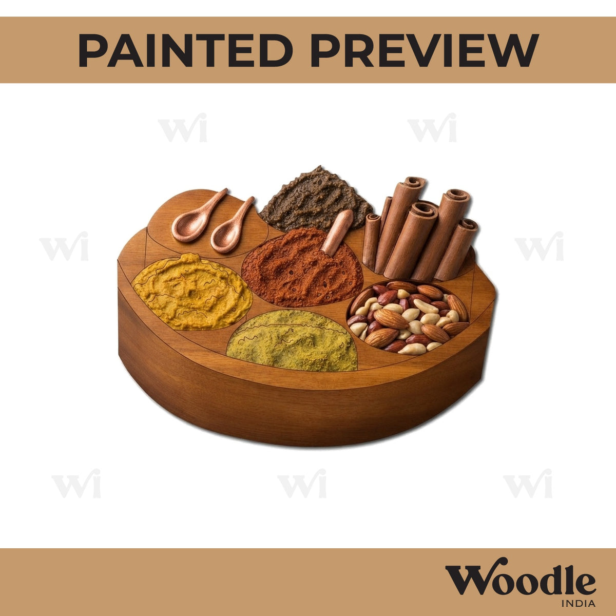 Indian Spices Pre Marked MDF Design 1