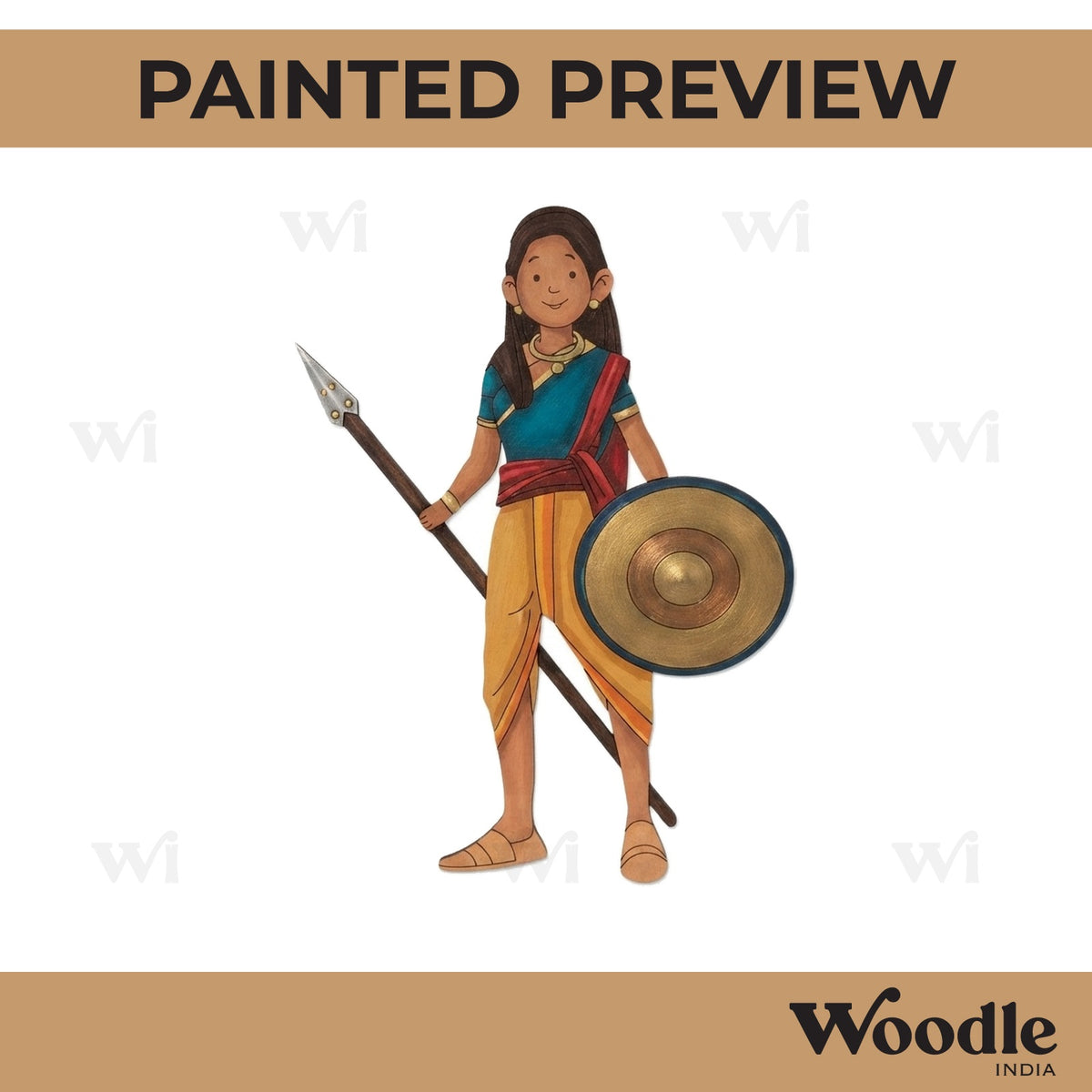Indian Warrior Queen Pre Marked MDF Design 11