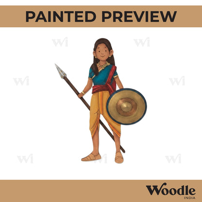 Indian Warrior Queen Pre Marked MDF Design 11
