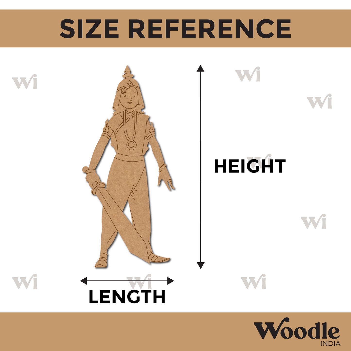 Indian Warrior Queen Pre Marked MDF Design 1