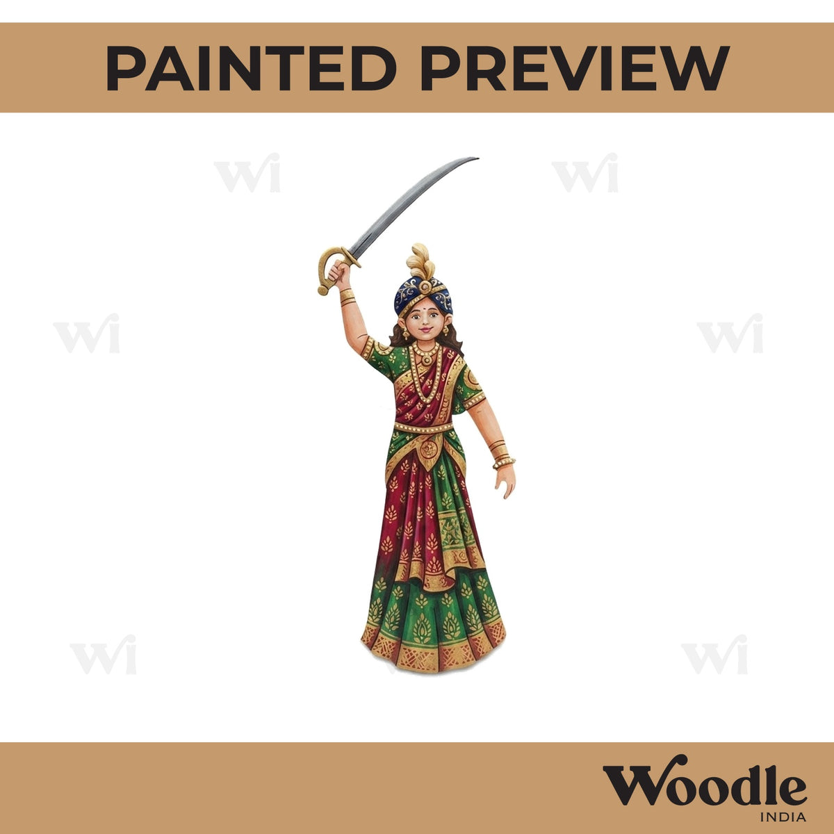 Indian Warrior Queen Pre Marked MDF Design 2