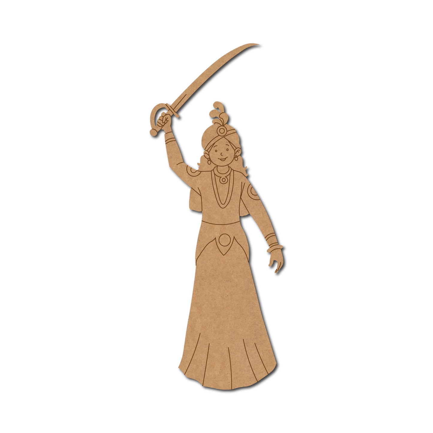 Indian Warrior Queen Pre Marked MDF Design 2