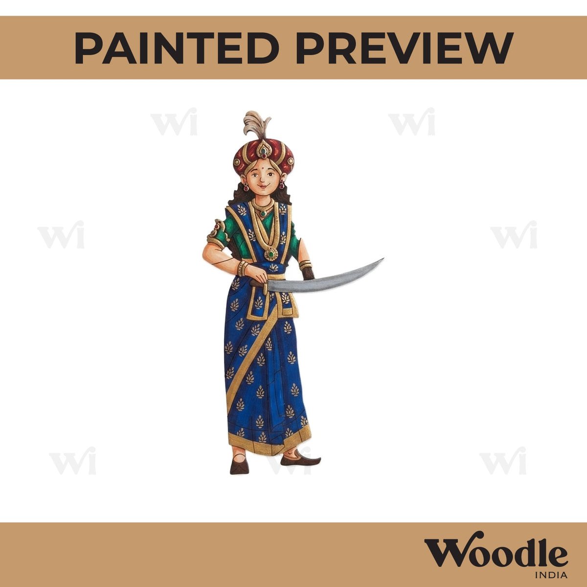 Indian Warrior Queen Pre Marked MDF Design 3