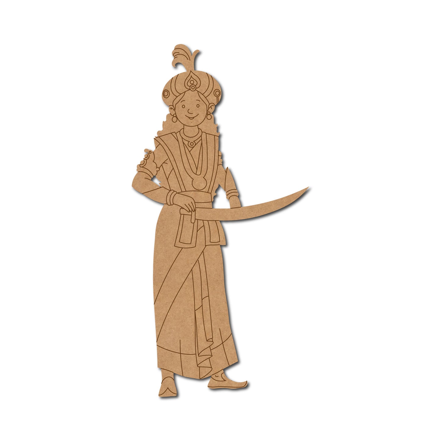 Indian Warrior Queen Pre Marked MDF Design 3