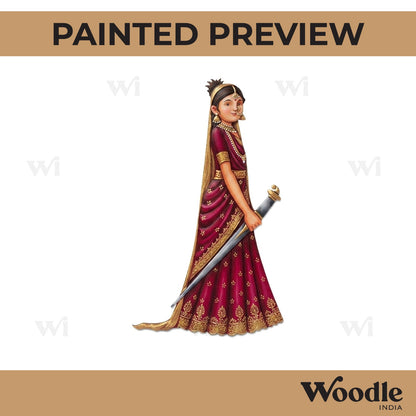 Indian Warrior Queen Pre Marked MDF Design 4