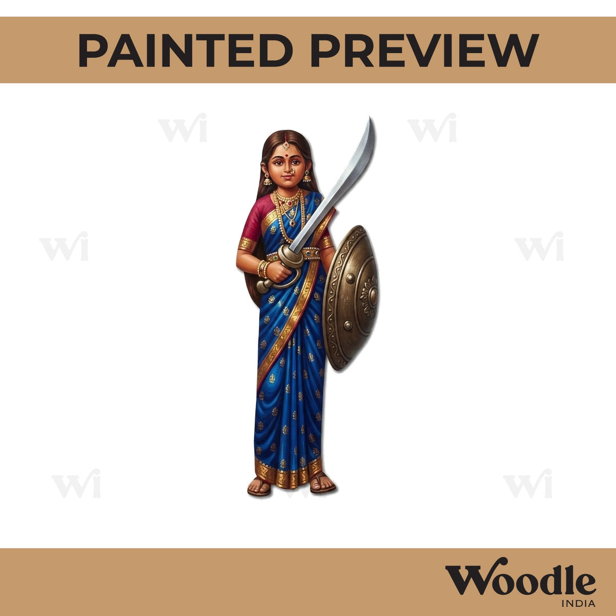 Indian Warrior Queen Pre Marked MDF Design 5