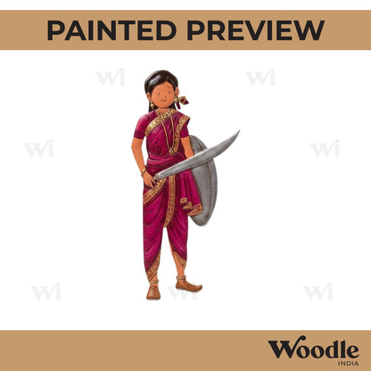 Indian Warrior Queen Pre Marked MDF Design 6
