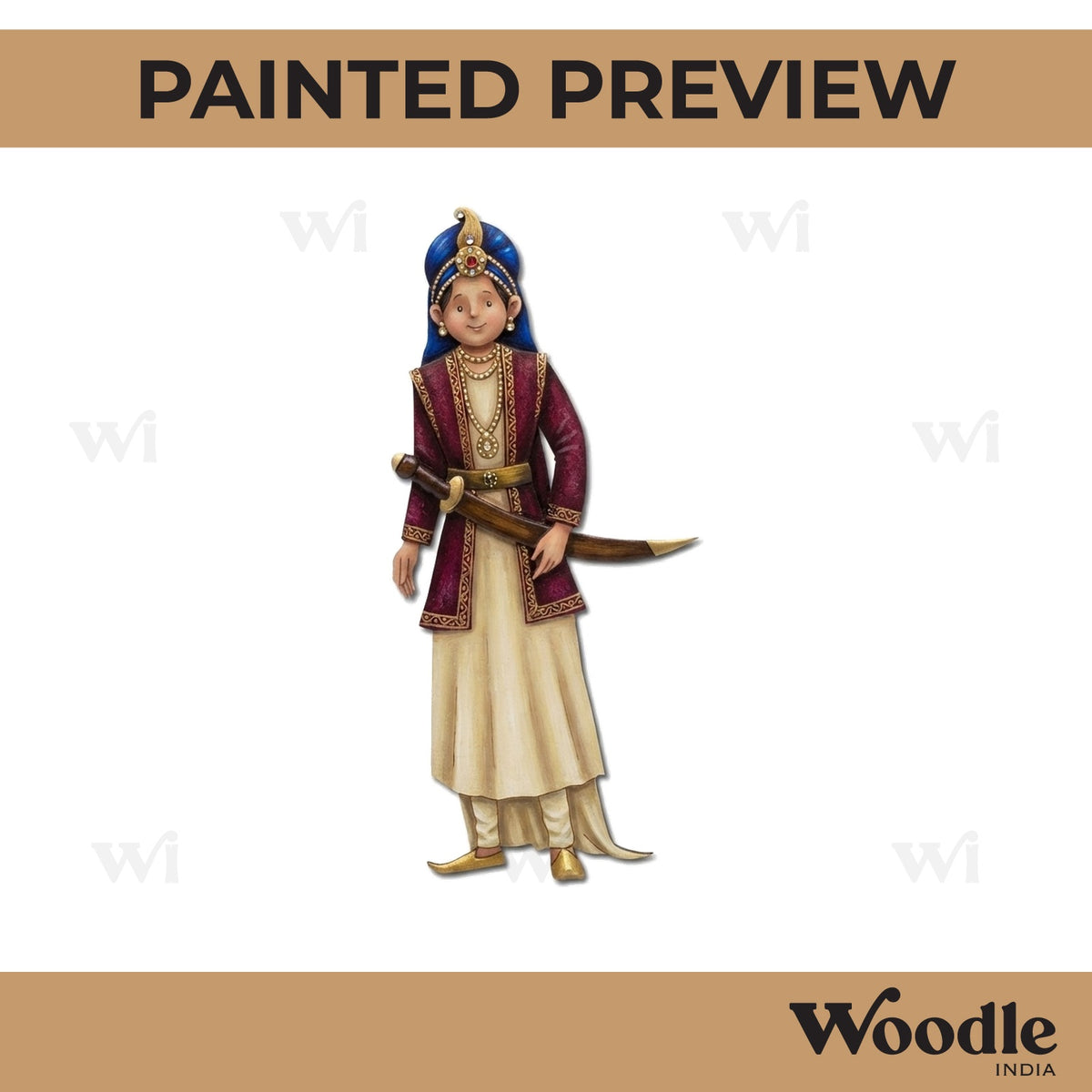 Indian Warrior Queen Pre Marked MDF Design 7
