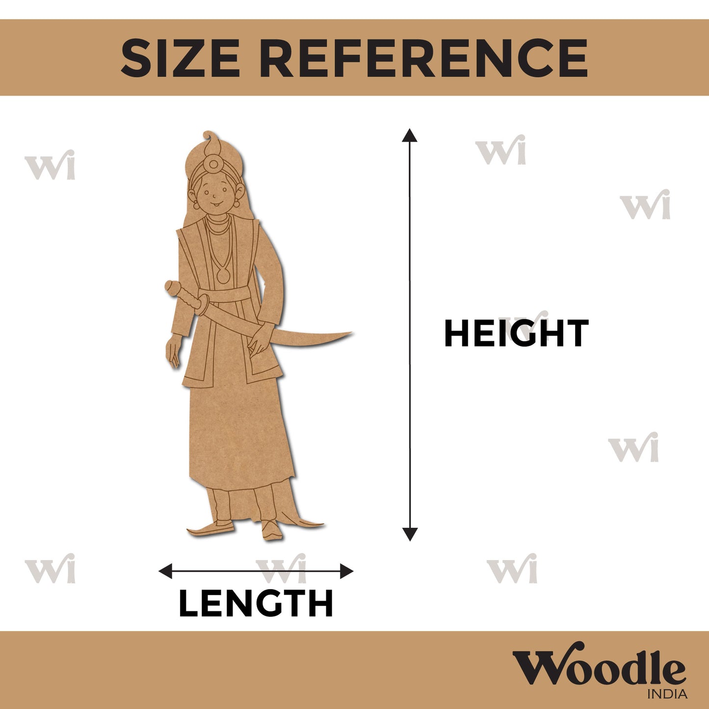 Indian Warrior Queen Pre Marked MDF Design 8