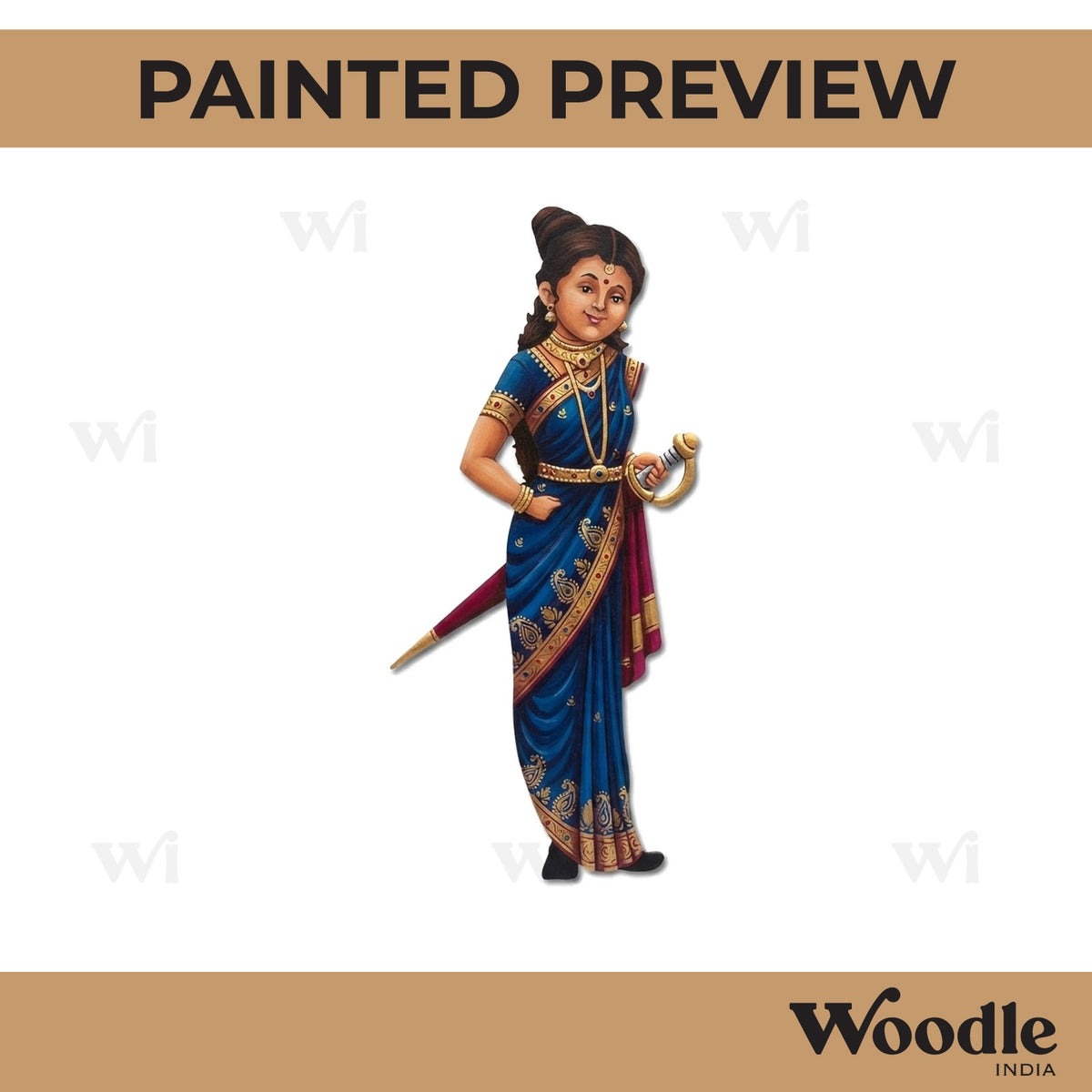 Indian Warrior Queen Pre Marked MDF Design 9
