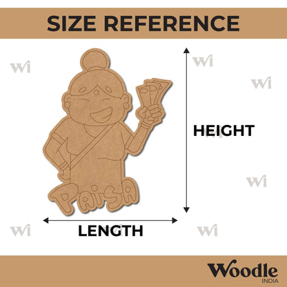 Indian Woman Paise Pre Marked MDF Design 1
