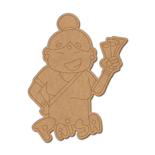 Indian Woman Paise Pre Marked MDF Design 1