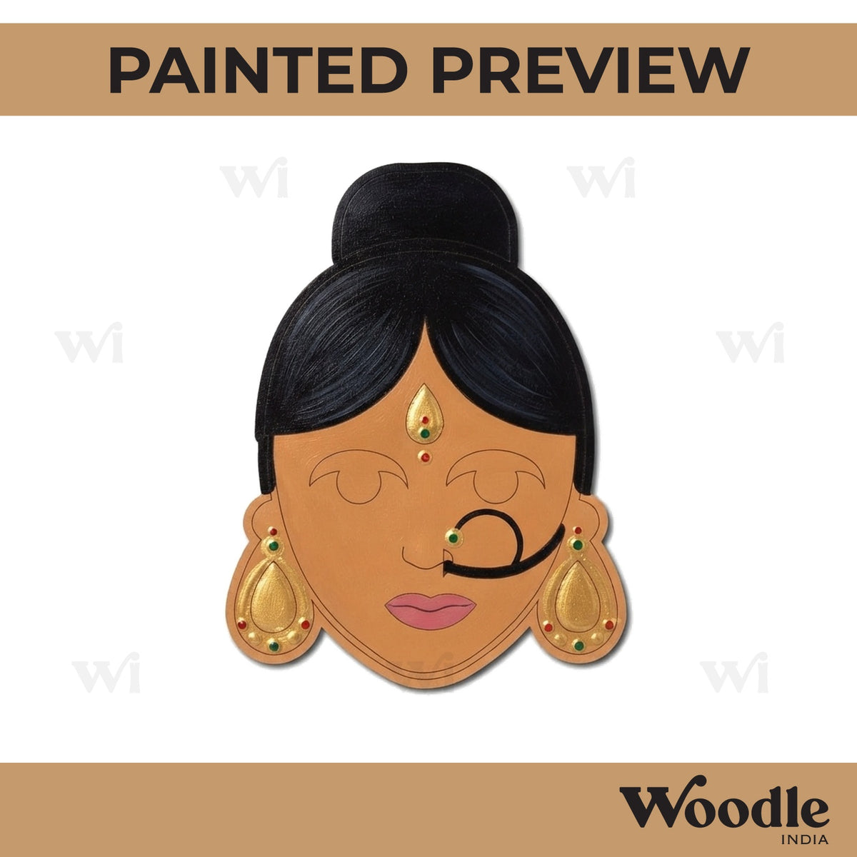Indian Woman Pre Marked MDF Design 1