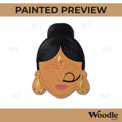 Indian Woman Pre Marked MDF Design 1