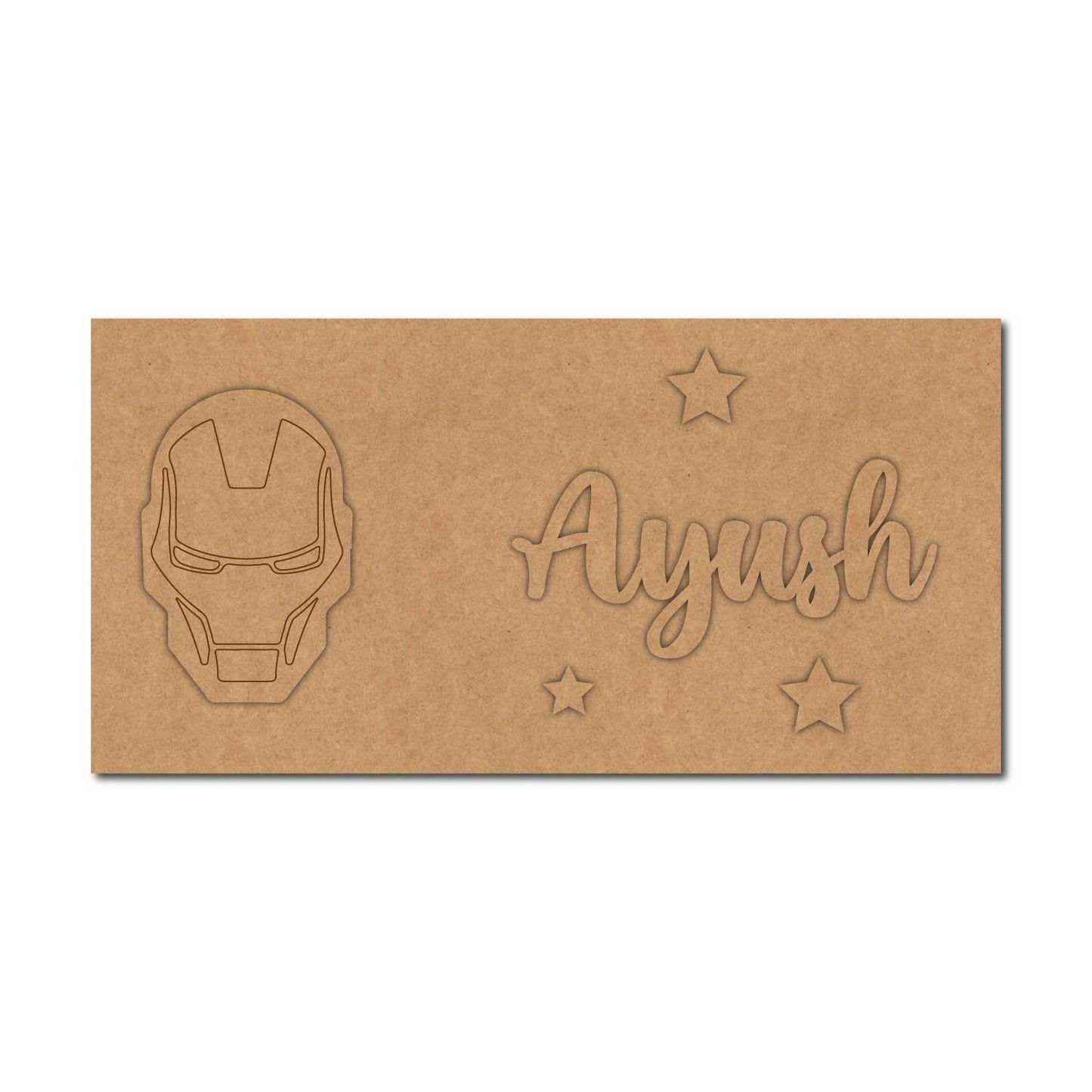 Iron Man Kids Nameplate MDF Design 1