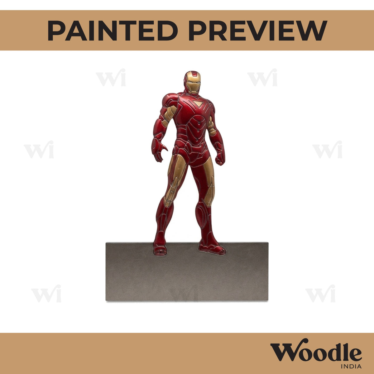 Iron Man Nameplate Pre Marked MDF Design 1