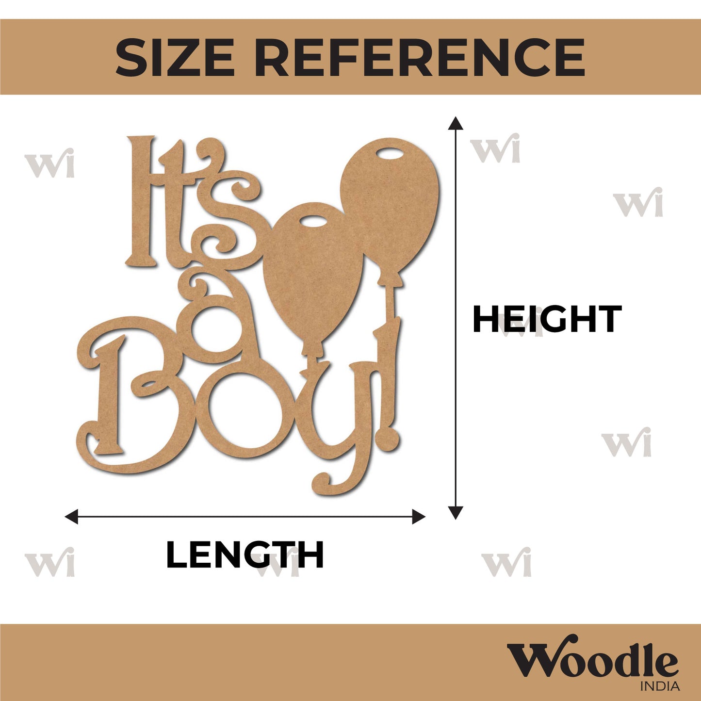 It's A Boy Cutout MDF Design 2