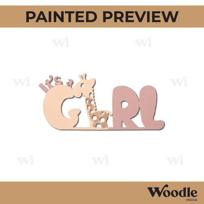 It's A Girl Cutout MDF Design 1