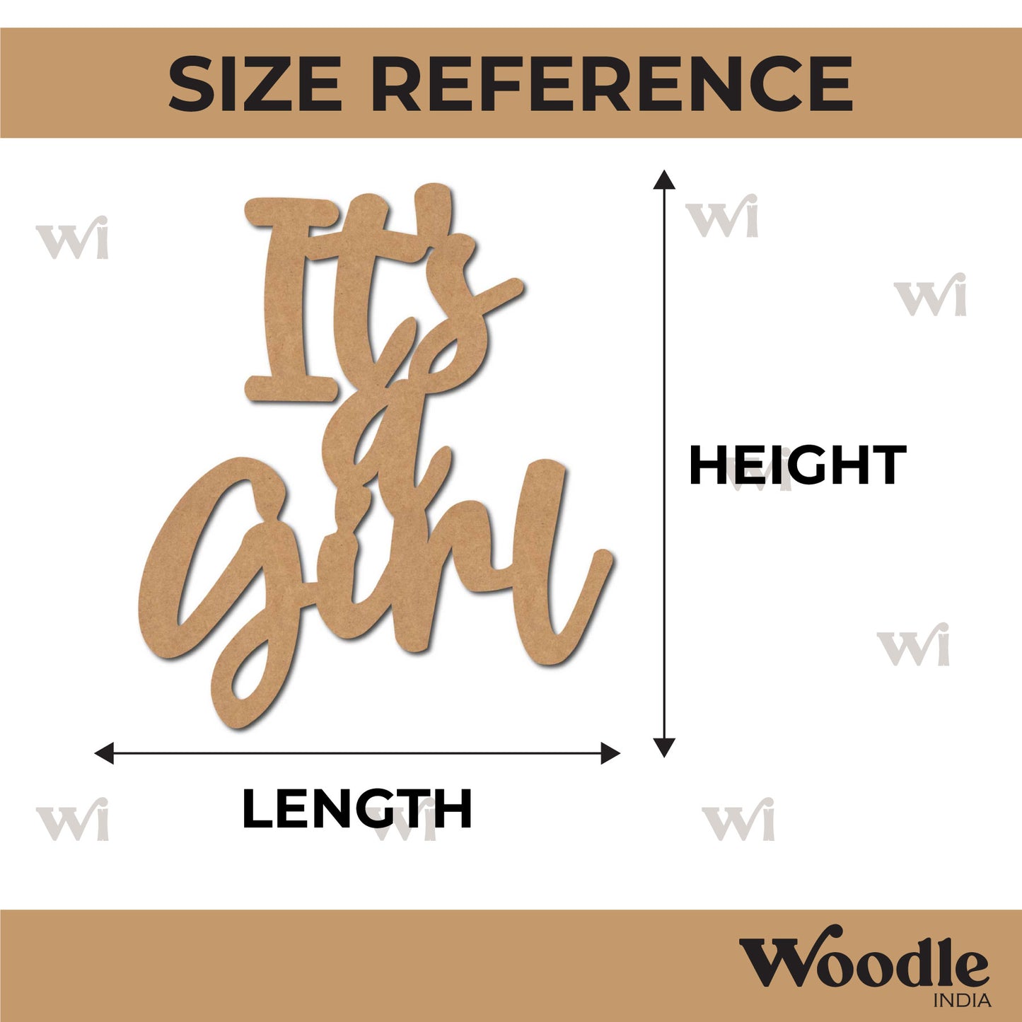 It's A Girl Cutout MDF Design 2