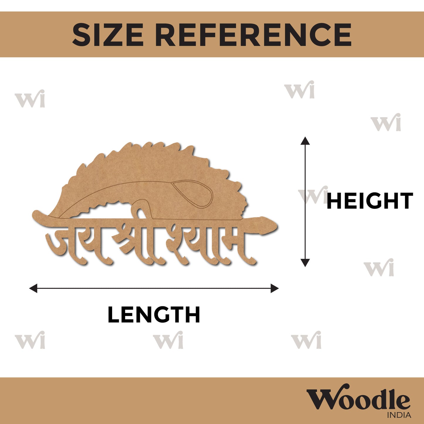 Jai Shree Shyam Pankh Pre Marked MDF Design 1