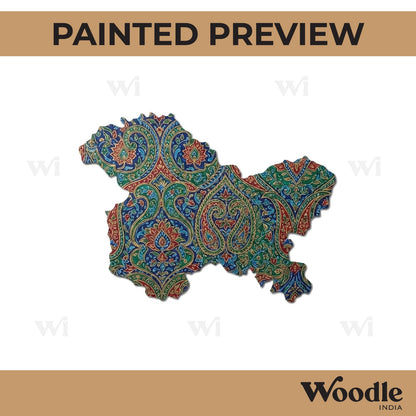 Jammu & Kashmir Map Cutout MDF Design 1