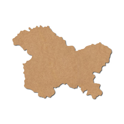 Jammu & Kashmir Map Cutout MDF Design 1